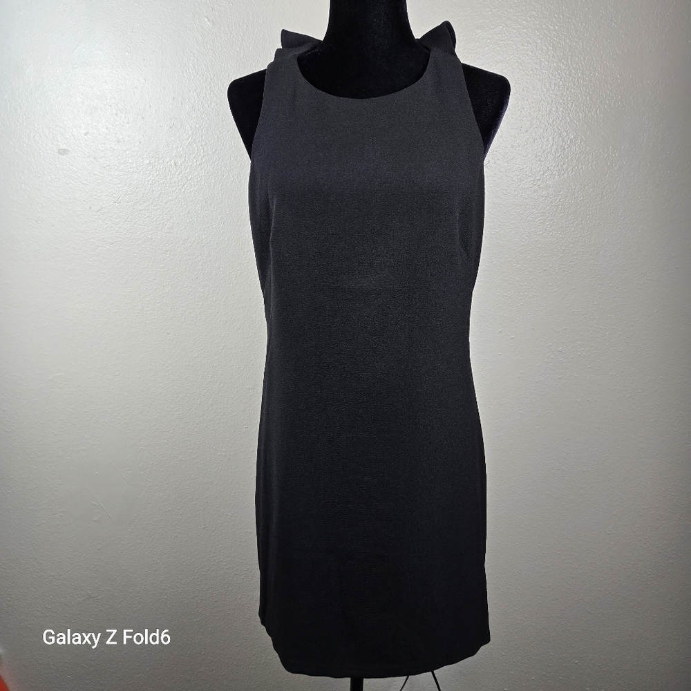 Neiman‎ Marcus Black Ruffle Back Dress 8 | Sleeveless Cocktail Party New W/Tags
